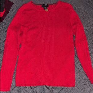 Liz Claiborne Vibrant Red Crew Neck Sweater